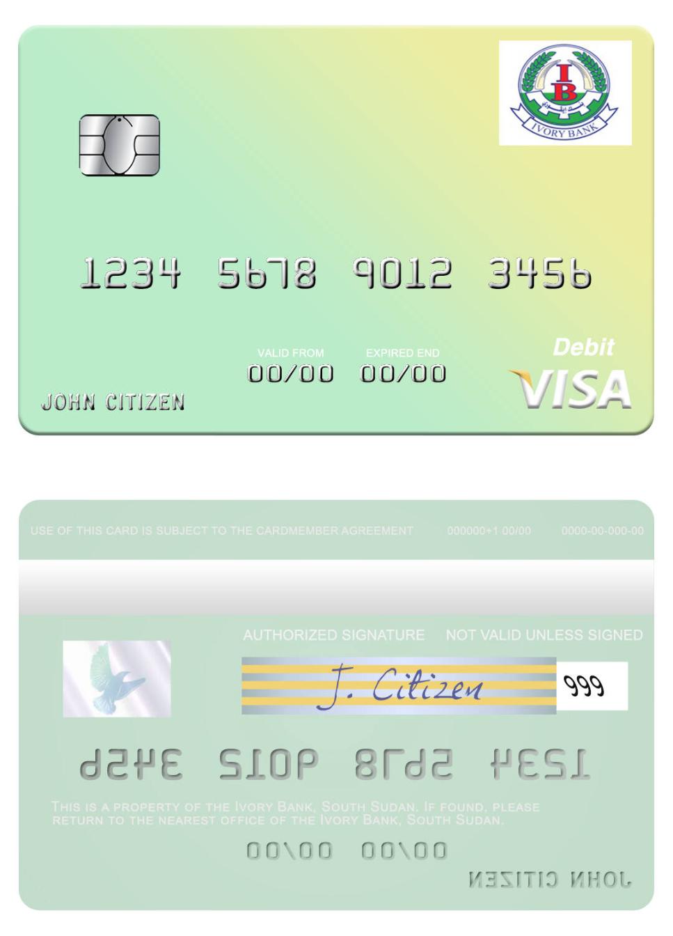 South Sudan Ivory Bank visa debit card